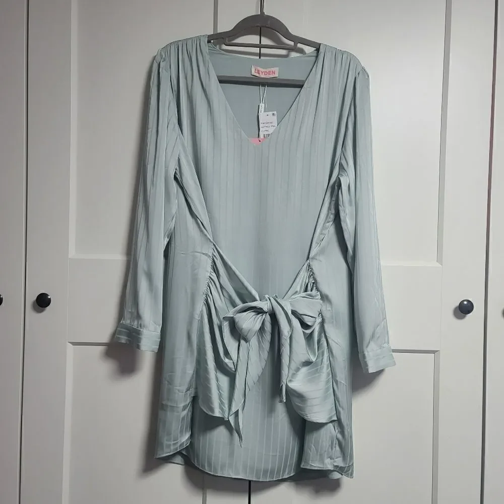 Leyden long-sleeve wrap dress